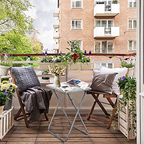 Garden 4 you Folding TV Tray Table,TV Dinner Table with Sturdy MDF Top,Eating Trays for Living Room with No Assembly Required, 2PCS (Black Marble) - color: Black Marble, size: 2pcs