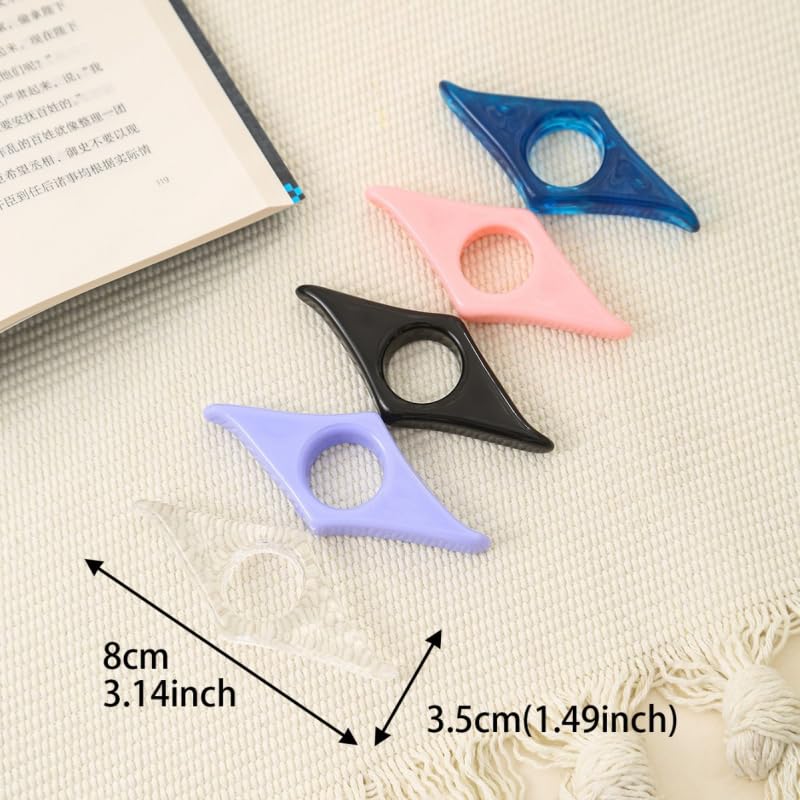 2Pcs Thumb Book Support Press Bookend - Ideal for Book Lovers, Transparent - color: Transparent