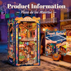 Fsolis Book Nook Kit Día De Muertos - 3D Wooden Puzzles for Adults DIY Miniature House Bookshelf Decor Decorative Bookends Gifts for Women Book Lovers (Plaza de Los Muertos) - style: Plaza de Los Muertos