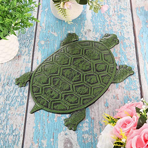 MDLUU Cast Iron Stepping Stone, Turtle Stepping Stone, Decorative Tortoise Flagstone for Lawn, Yard, Garden Walkway - size: Turtle(12.9" x 8.6")Green