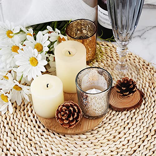 Silver Mercury Glass Tea Light Holders Set of 36 - Elegant Votive Candle Holders for Weddings, Showers and Home Decor - Perfect for Table Centerpieces and Parties (Glass, Silver) - color: Silver