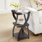 The Lakeside Collection Distressed Twisted Wood Accent Table - Distressed Black - color: Distressed Black