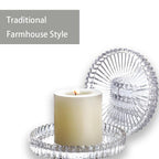 6Pcs Clear Glass Pillar Candle Holder Plates,3.5'' Round Glass Candle Plate,Candle Tray Plates for Dinning Wedding Party Table Centerpiece