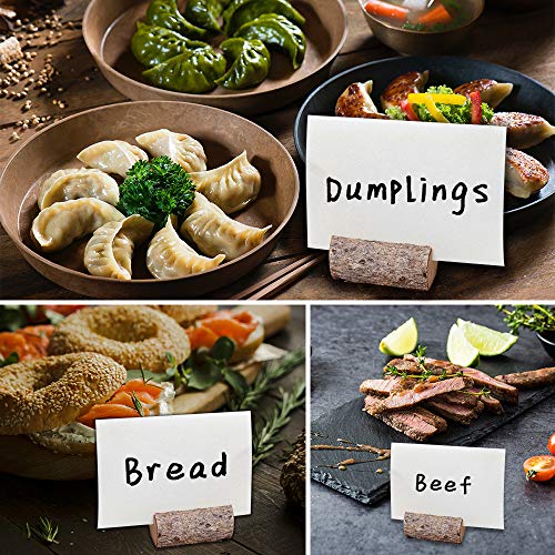 Rustic Real Wood Place Card Holders Table Numbers Holder Stand Memo Holder Card Photo Picture Note Clip Holders for Wedding Party Christmas Table Number Sign - size: 10pcs place card holders, style: 10 Pcs-02