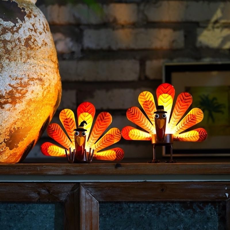 6 Pack Metal Turkey Tealight Candle Holders Thanksgiving Tea Lights Candle Holders Turkey Tea Lights Thanksgiving Decorations Home Table Decoration