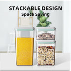 Ankou Pop Airtight Food Storage Containers with Lids- 3 Pcs Stackable One Button Opening Food Containers, Kitchen Pantry Storage Containers for Snacks Candy Salt Herbs Spices BPA-Free (1.2 QT * 3) - color: 1200ml x 3