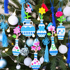 Winlyn 24 Sets Chinese New Year Decorations DIY Ming Vase with Flower Ornaments Craft Kits Peony Orchid Flower Foam Stickers Arts and Crafts for Kids Asian Oriental Classroom Activities Party Favors