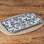 Pfaltzgraff Gabriela Blue Floral Rectangle Platter, 14.75 Inch (Pack of 6) - size: 14.75 Inch (Pack of 6)