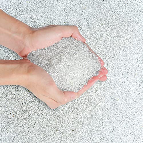 T4U Tumbled Chips Stones Crushed Crystal Quartz 2 LB, Irregular Shaped Gravels Pebble Healing Stones, DIY Smoothed Rocks for Potted Plant,Resin Art,Vase Fillers Aquarium Gravel Rocks (Clear) - color: #3 - Clear, size: 2 LB
