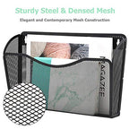 EASEPRES 3 Single Pocket Mesh Hanging File Organizer, Vertical Wall Mounted Magazine File Holder, Mount Basket Mail Paper Document Folder Organizing for Office, Home and School, Black