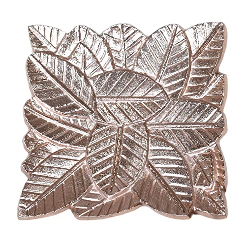 BBH Home's Handmade Bronze Novelty Shaped Aluminium Tray 6.88 x 6.88 x 0.78 AMBBVK043AB2020 - color: Bronze