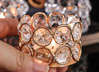 Crystal Tea Light Candle Holders，Gold Candlestick Holders for Home Decor Wedding Party Table Decoration Housewarming Gift (6 pcs)