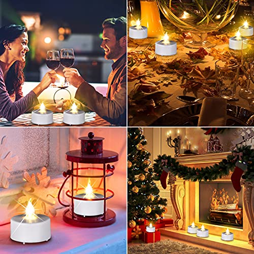 Hanzim Battery Operated LED Tea Lights: 24PACK Flameless Votive Candles Lamp Realistic and Bright Flickering Holiday Gift Long Lasting 200Hours for Seasonal & Festival Celebration Warm White - color: Warm White, size: 24pack