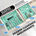 Simple Houseware Expandable Kitchen Drawer Flatware Organizer, Turquoise - color: Turquoise