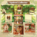 Cutefun Book Nook Kit, DIY Miniature Booknook Kit for Adults, 3D Wooden Puzzle Bookend Bookshelf Decor with LED Light & Dust Cover Creative Crafts Gifts for Book Lovers (Squirrel Collector) - style: Squirrel Collector