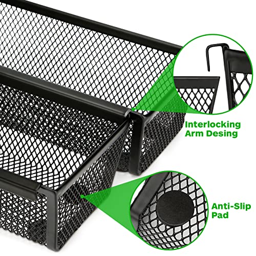 Smgmg Silverware Drawer Organizer, Silverware Organizer for Drawer, 6 Pack Utensil Organizer for Kitchen Drawers, Kitchen Drawer Organizer for Large Utensils with Interlocking Arm (9.6 * 3 * 2 inch) - color: Black, size: 9.6 * 3 * 2 Inches