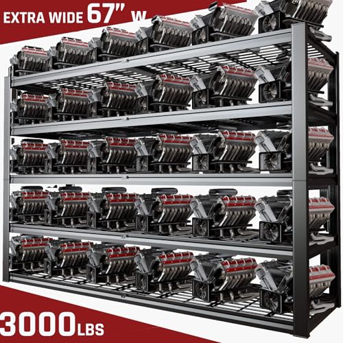 67" W Garage Shelving Heavy Duty, 18" D Garage Shelves, 78" H Adjustable Storage Shelving Unit, 5 Tier Commercial Metal Shelves for Warehouse, Basement, Shop, 67" W x 18" D x 78" H - size: 68"Wx18"Dx78"H | 5 Tier