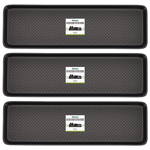 Matace 3 Pack Rubber Extra Large Shoe Tray for Entryway,Long Boot Tray,Slim Boot Mat for Indoor and Outdoor Use,16x55 in, Rectangular (Pack of 3) - size: 55"L x 16"W x 1.2"Th (Pack of 3)