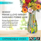 MODGY Collapsible and Expandable Flower Vase Plastic Decorative Modern Centerpieces Dining Table Decor Living Room Bathroom Wedding Office, Frank Lloyd Wright, Saguaro - style: Saguaro