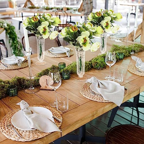 Eaasty 24 Pcs Small Plastic Vases for Flowers, 6 Inch Mini Clear Crystal Vases Bud Vase Bulk for Mothers Day Wedding Home Office Table Centerpiece Decorations