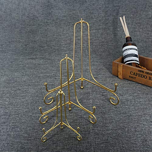 LIONWEI LIONWELI 6 Pack Iron Display Stand,Gold Iron Easel Plate Holder Stand for Displaying Pictures, Plates, Books and Arts (4, 6, 8 inch) - color: Gold