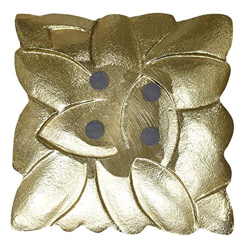 BBH Home's Handmade Gold Novelty Shaped Aluminium Tray 6.88 x 6.88 x 0.78 AMBBVK043AB2020 - color: Gold