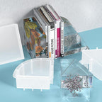 2Pcs Large Bookends Silicone Mold Epoxy Resin Molds for Books Stoppers Desktop Organizer Flower Preservation DIY Resin Crafts Wedding Gift - color: 2 trapezoid bookend mold