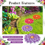 Cinnvoice 3 Pack Garden Stepping Stone Outdoor, Decorative Dimensional Resin Stepping Stones for Patio Pathway Landscaping Walkway Sculpture Yard Backyard Lawn(Dahlia,10 Inches) - size: 10 Inches, style: Dahlia
