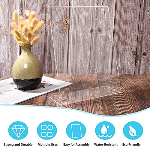 Acrylic Sign Holder 6 Pack 8.5x11 Slant Back Acrylic Stands for Display Plexiglass Clear Acrylic Display Stands for Ad Frame, Picture Photo Frames, Promotions, Restaurants, Office, Store, Home - size: 8.5x11 Inch (Pack of 6)