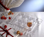 Barski Glass Tray – Rectangular Serving Platter 8.75" L x 6.75" W – Clear Glass – Elegant Tableware for Appetizers, Desserts, Snacks – Made in Europe