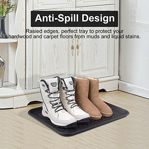 Multi-Purpose Boot Tray Mat,Shoe Tray Mat,Pet Bowl Tray,Waterproof Trays for Indoor and Outdoor Floor Protection,24" x 15"/Medium … - size: 24x15"