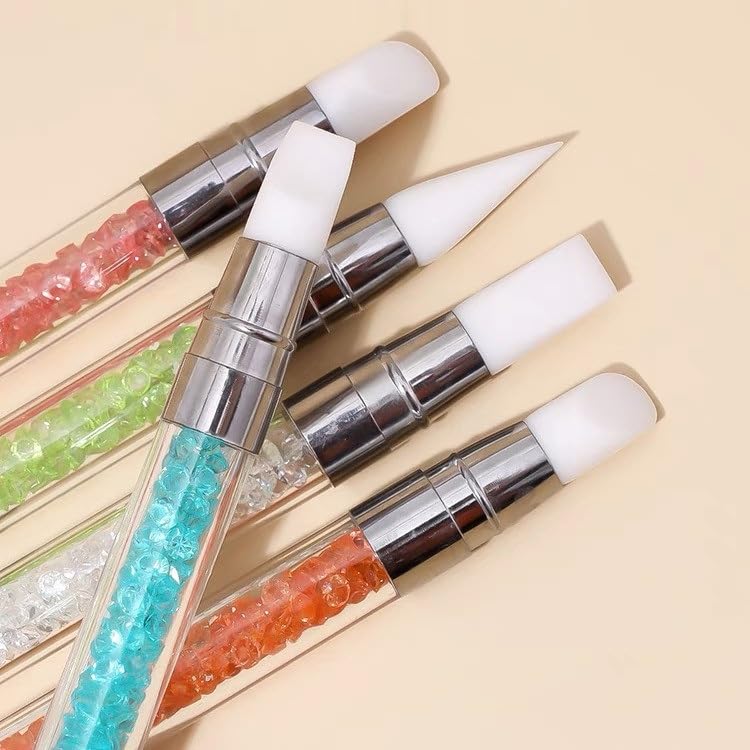 FULINJOY 5pcs Nail Sculpture Pen - Dual Tipped Silicone Nail Tools, Acrylic Pen & Brushes for Resin, Design Tools for Foil Carving & Drawing Effects - size: 5 Sculpture Pens