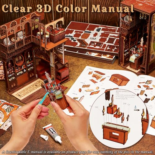 MiniCity Book Nook Kit, DIY Miniature Dollhouse Booknook Kit, 3D Wooden Puzzle Bookend Bookshelf Insert Decor with LED Light for Teens and Adults (Roaring Twenties Speakeasy) - style: Roaring Twenties Speakeasy