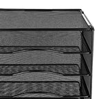 Amazon Basics 5-Tier Mesh Desk Organizer, File Holder, Paper Sorter for Office Supplies, Mail, Documents, 13.6 x 9.5 x 12.8 inches, Black