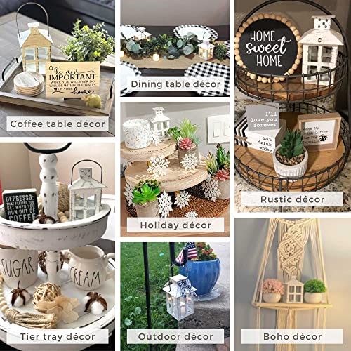 Kate Aspen Set of 6 White Vintage Distressed Rustic Candle Holder Decorative Lantern (6 Inch), Wedding Decoration, Centerpiece, Farmhouse Decor, Shelf Decor - size: 6 inch White Decorative Lantern, style: 6 Lanterns