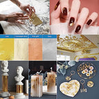 400 Pcs Imitation Rose Silver Gold Leaf Sheets for Resin, Gold Foils Sheets Paper Nail Foil for Paint, Resin, Nails, Jewelry, Arts, Gilding Crafting, Decoration, Sculpture, Furniture