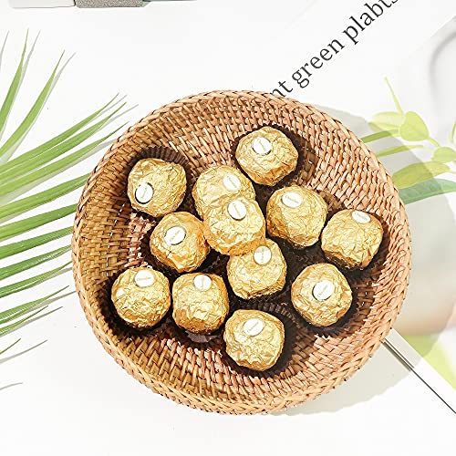 Small Round Keys Basket for Entryway Woven Baskets for Organizing Tabletop Decorative Wicker Organizer Basket for Keys Wallet Cell Phone for Fruit Candy Cracker