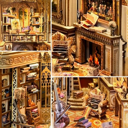 KingStora DIY Book Nook Kit -Baroque Dreams-Vintage Manor Design Bookend Model, 3D Puzzle for Adults, JKGT001