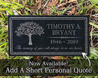 in Loving Memory Photo Tree of Life Personalized Granite Memorial Stone Sympathy Remembrance of Dad Mom Child (Granite-Tree-Pers, Garden 12"x6"x3/8")
