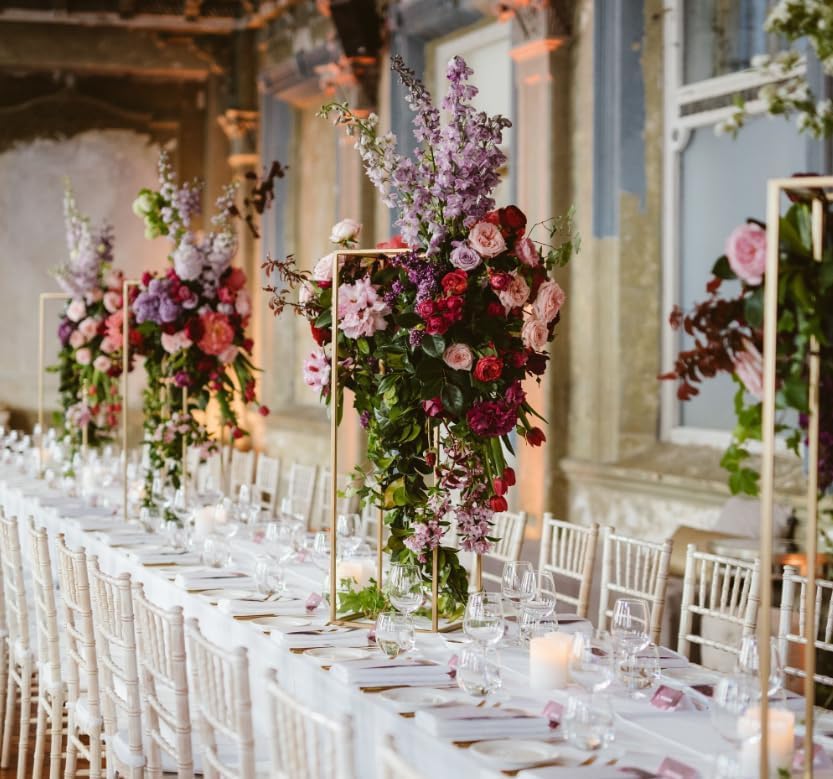 23.6inch 8 pcs Column Vases Gold Centerpieces for Table Metal Flower Stand Wedding Centerpieces Party - size: 23.62 Inches - 8 pcs