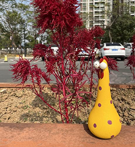 Tellme Long Neck Chicken Statue, Resin Rooster Sculpture, Creative Crafted Art Figurines, Funny Outdoor Decor, Cute Cock Decoration for Lawn, Yard, Office, Home, Weird Garden Gifts (1 PC)