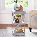 The Lakeside Collection Distressed Twisted Wood Accent Table - Walnut - color: Walnut