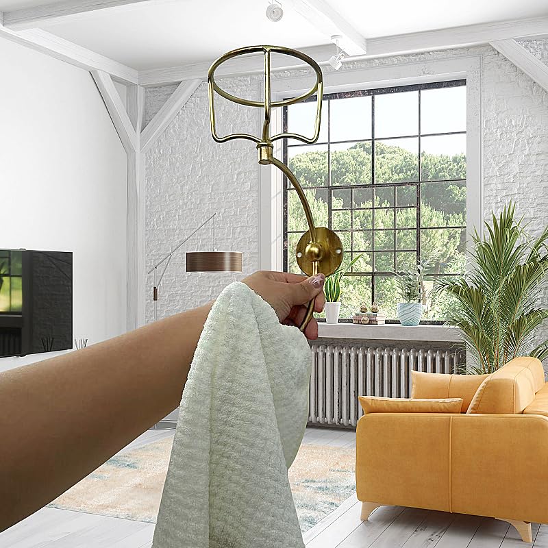 Gold Towel Holder with Elegent Candle Holder, for Bathroom Wall, Towel Hook Tower Ring,Vintage,Elegant for Home