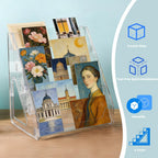 5-Tier Clear Acrylic Display Stand | No-Tool Snap-On Assembly | Portable Holder for Graded Sports Cards (PSA/BGS/SGC Slabs), Stickers, Stamps | Tabletop Organizer for Vendor Events, Retail Stores