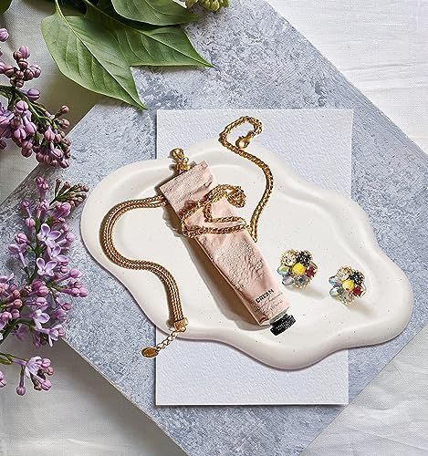 Ceramic Jewelry Dish for Women, Jewelry Tray Trinket Dish, Cloud Tray Jewelry Plate, Watch Keys Tray Ring Dish Holder for Mother's Day/Christmas/Thanksgiving/Birthday Gift, Off-White Spotted - color: Spotted Matte White