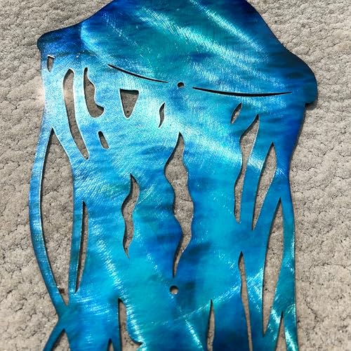 LiveInUrban Coastal Wall Art Jellyfish Metal Wall Sculptures, Ocean Beach Themed Metal Hanging Home Decoration 3PCS 15.5"x11.8" - color: jellyfish