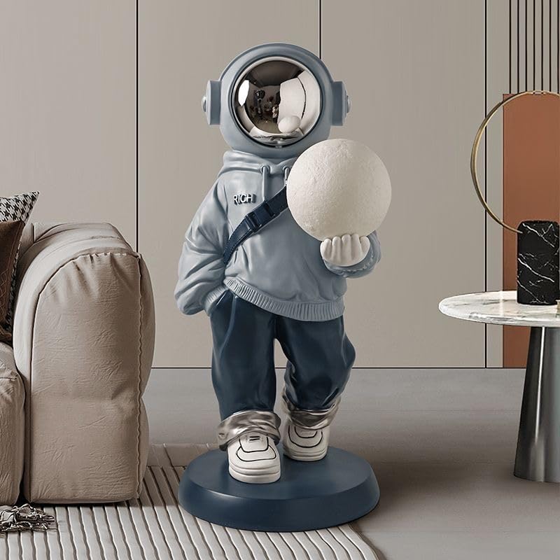 Astronaut Statue, Astronaut Sculpture, Home Decor Sculpture, Cool electroplated mask Decoration, Large Astronaut Ornament - color: Light Blue