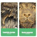 Veemoon Lightweight Lion Head Wall Decor Lion Head Wall Mount Sculpture Resin Hanging Animal Stuate Bronze Animal Plaque Home Ornament Fake Beast Decorations for Farmhouse Plaque(20 * 23 * 9.5cm)