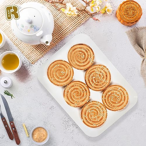 R-kay 3 Pack White Plastic Serving Trays for Party - Rectangular, 8 by 11 in, Heavy Duty Dessert Trays for Food - color: White