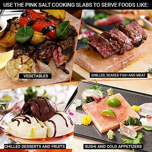 Pride Of India | Pink Salt Crystal Accessories (Pink Salt Crystal Cooking Tray - 8 by 4 inch) | Perfect for Grilling, Searing, Cutting, BBQ, Serving | Carries 84 Traces of Minerals - color: Pink Salt Crystal Cooking Tray - 8 By 4 Inch